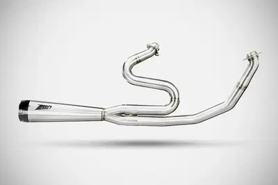 Scarico 2 in 1 Racing lucido Zard per Softail dal