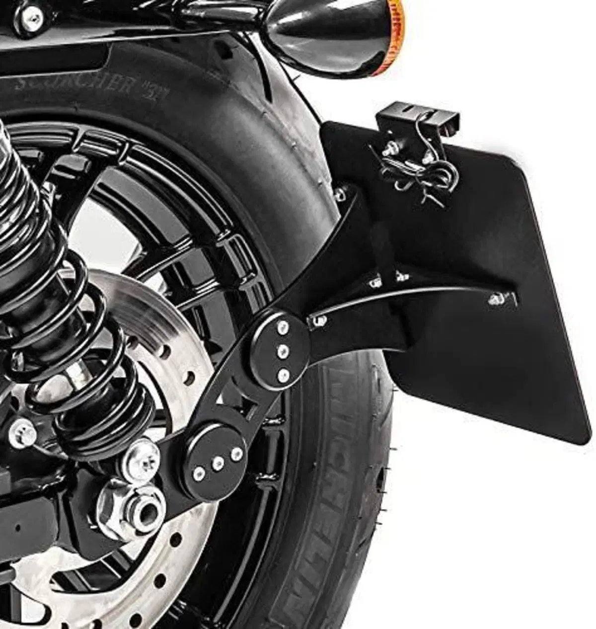 Portatarga laterale nero con luce targa per Sports 