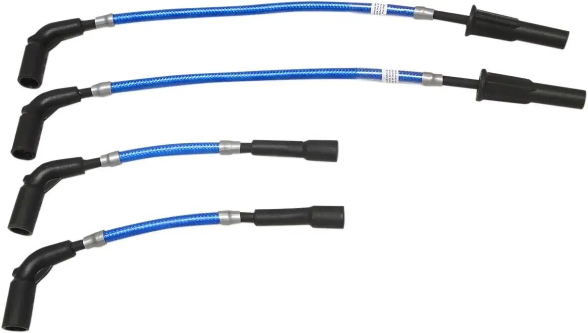 Cavi candele Magnum in treccia blu per Softail dal 