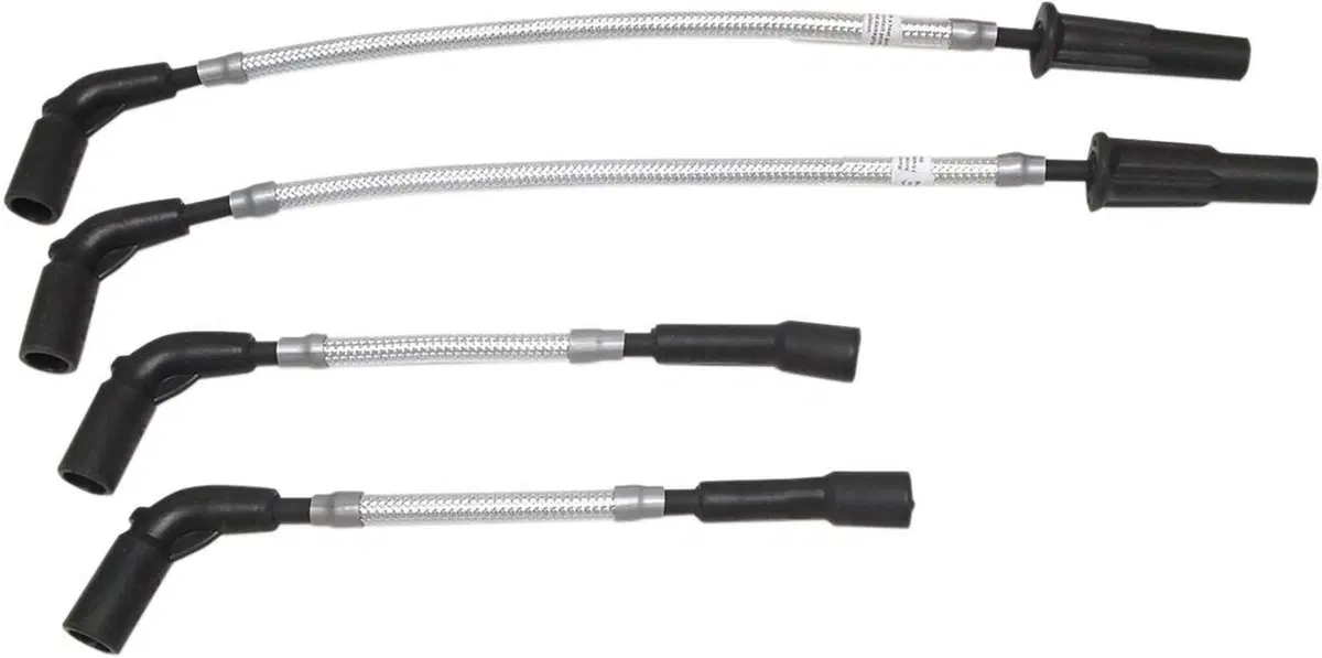 Cavi candele Magnum in treccia per Softail cromata 