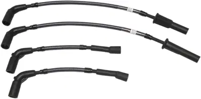 Cavi candele Magnum in treccia nera per Softail da 