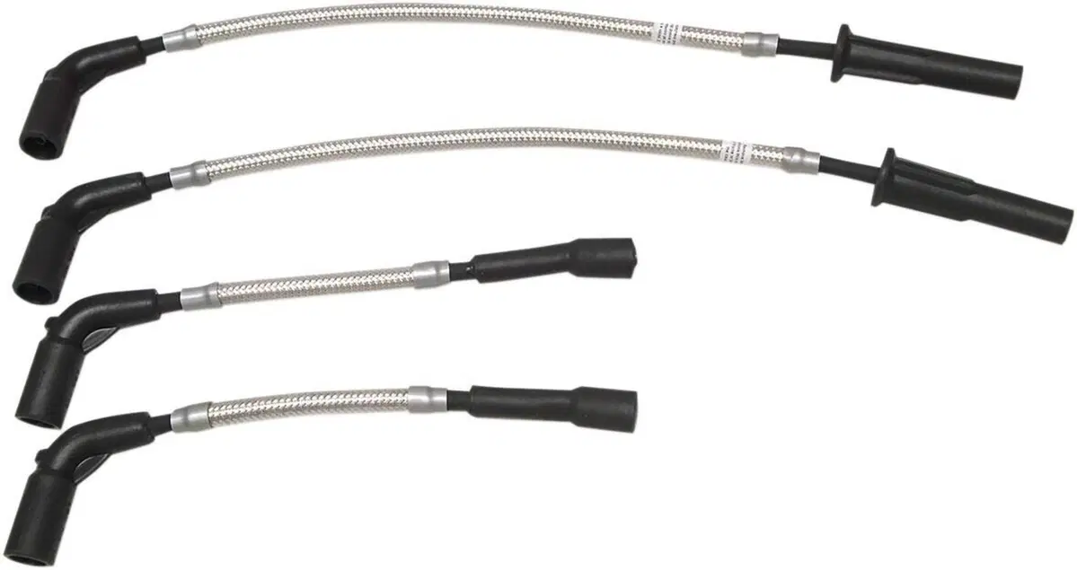 Cavi candele Magnum in treccia lucida per Softail 