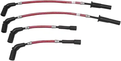 Cavi candele Magnum in treccia rossa per Softail d 