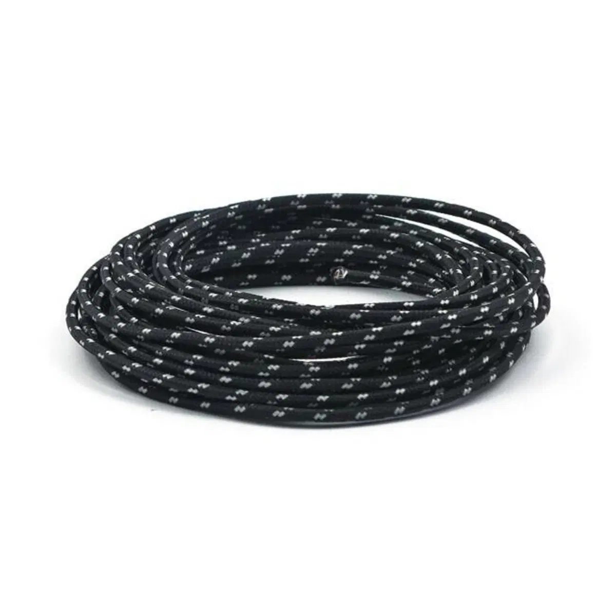 Cavo elettrico in tessuto nero-bianco Matassa da 7 
