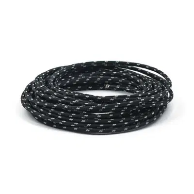 Cavo elettrico in tessuto nero-bianco Matassa da 7 