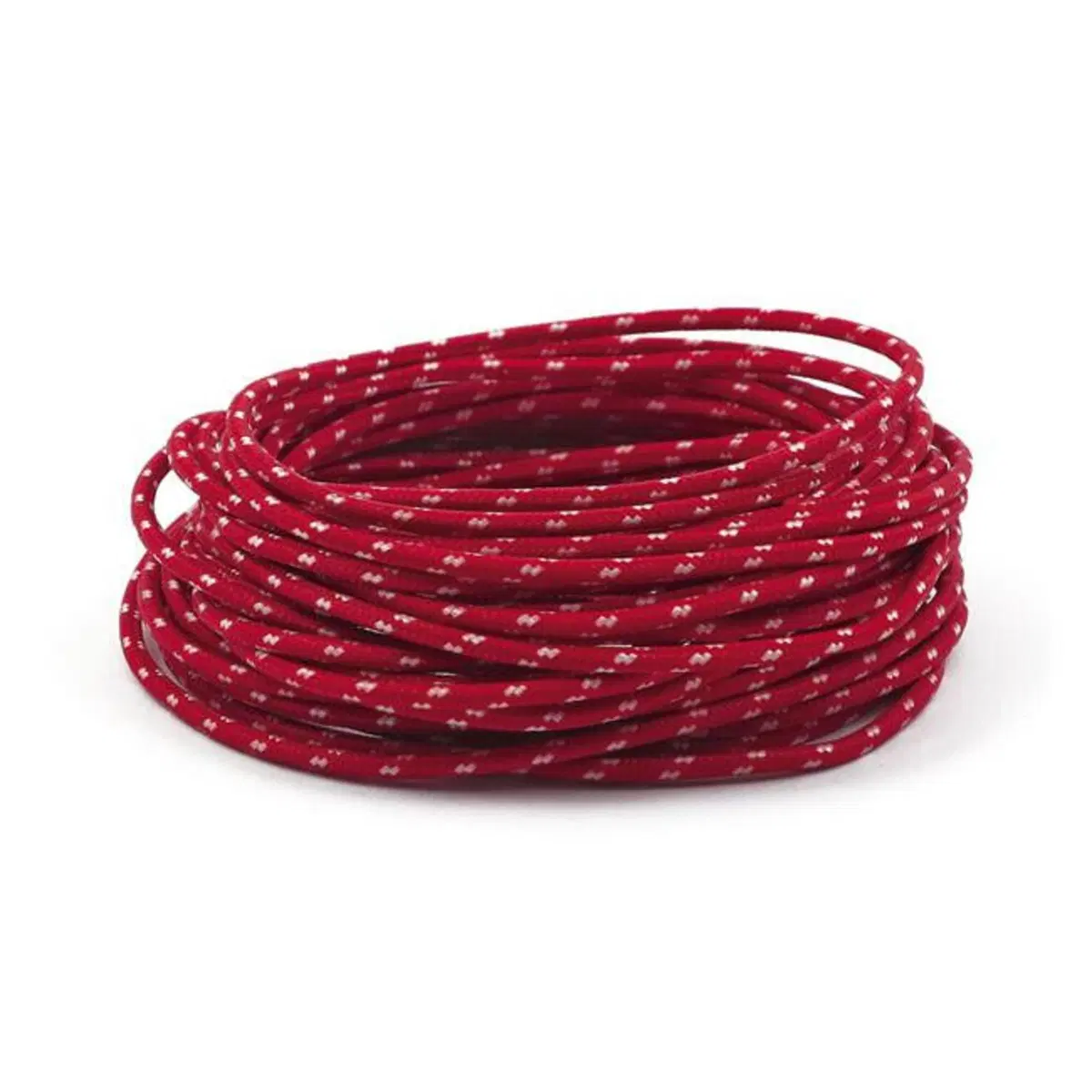 Cavo elettrico in tessuto rosso-bianco Matassa da 