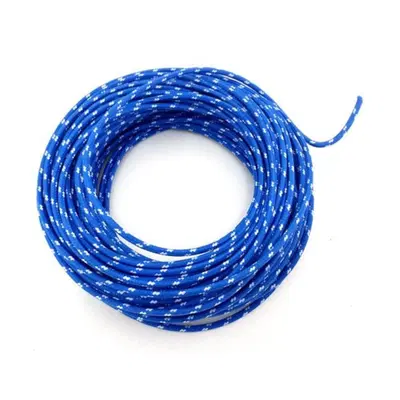 Cavo elettrico in tessuto blu-bianco Matassa da 7, 