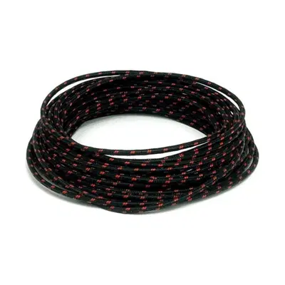 Cavo elettrico in tessuto nero-rosso Matassa da 7, 