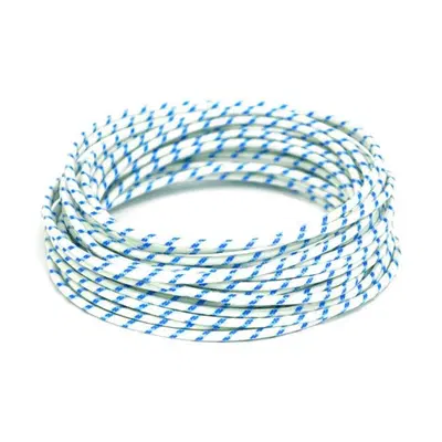 Cavo elettrico in tessuto bianco-blu Matassa da 7, 
