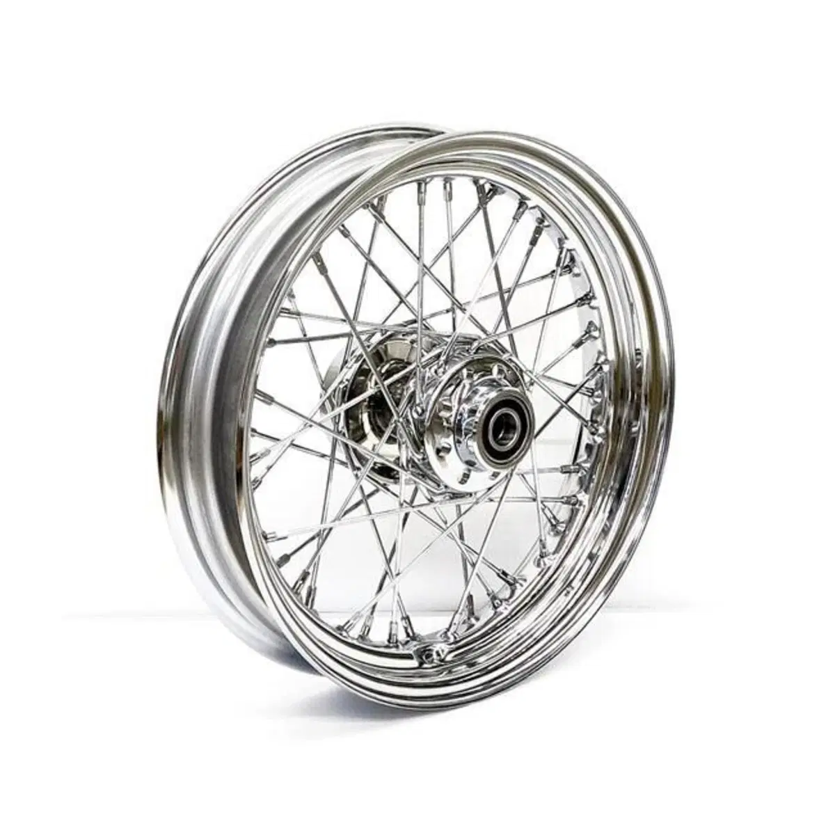 Ruota anteriore a 40 raggi cromata 16x3 Per Softai 