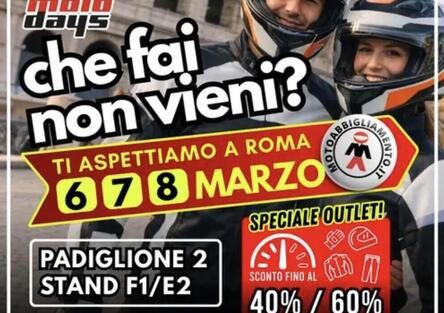 Motoabbigliamento.it al Moto Days di Roma: temporary store con outlet esplosivo!