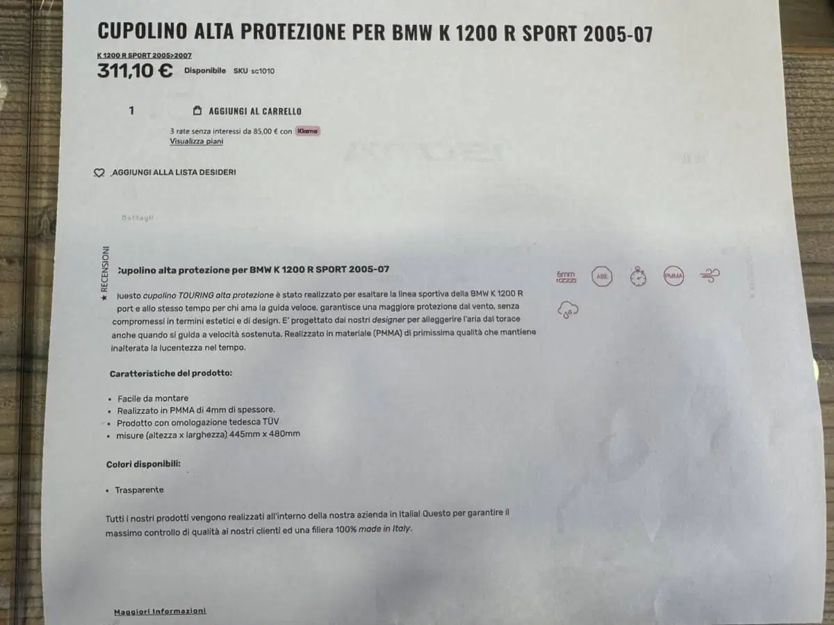 PARABREZZA ISOTTA BMW K 1200 R SPORT 2005-07 (5)