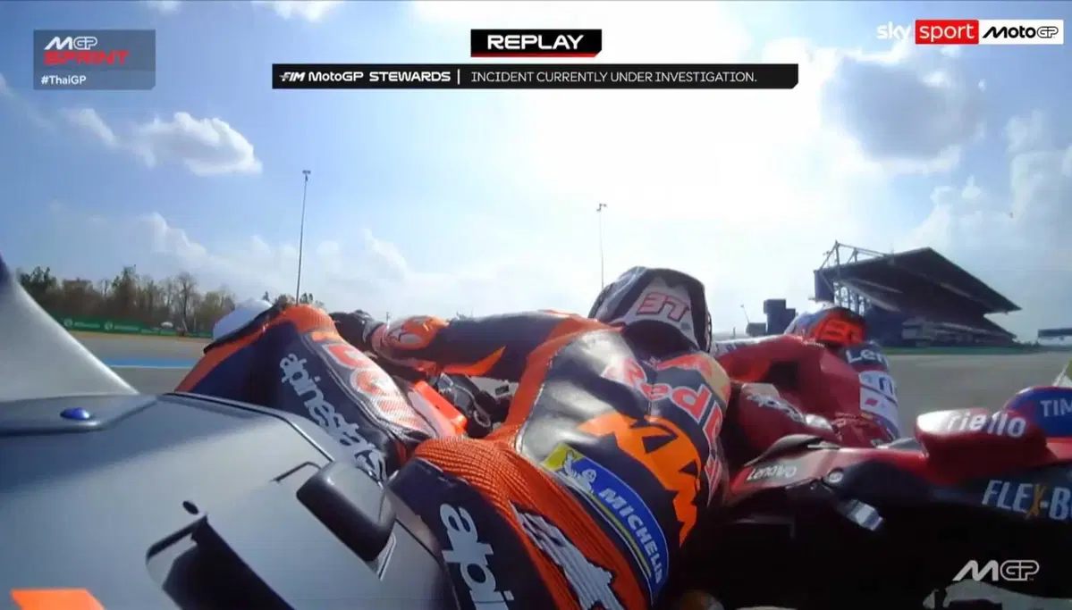 Foto contatto Márquez-Acosta nella Sprint Thailandia (2)