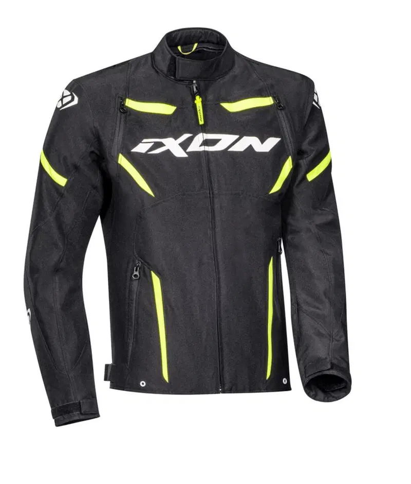 Giacca moto Ixon STRIKER Nero Bianco Giallo Fluo