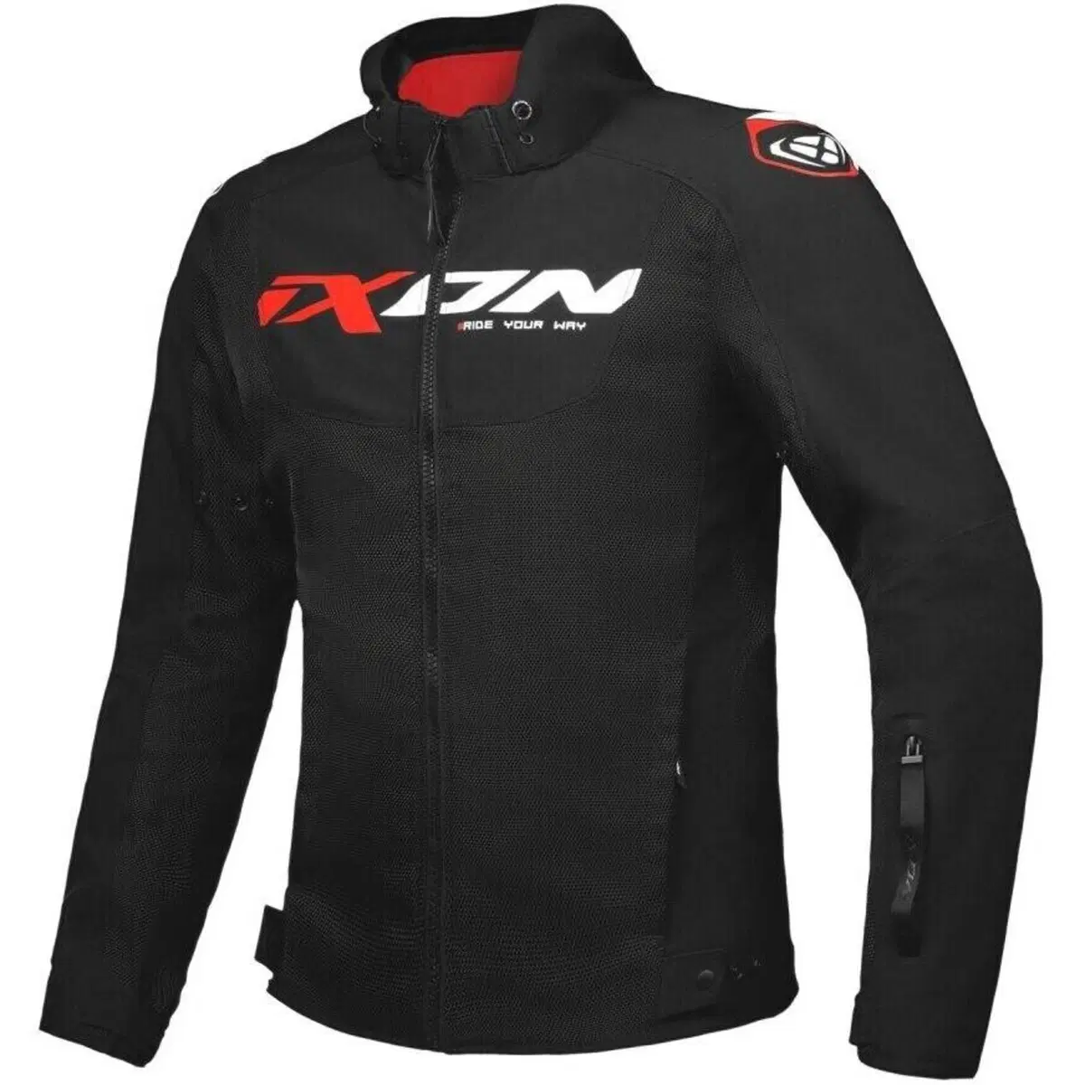 Giacca moto estiva Ixon FIERCE Nero Bianco Rosso