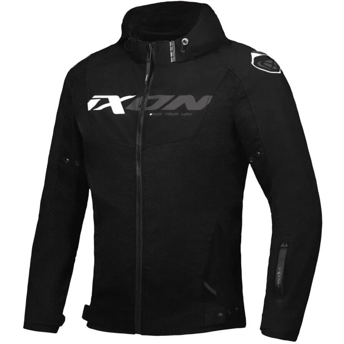 Giacca moto estiva Ixon FIERCE Nero Grigio Bianco
