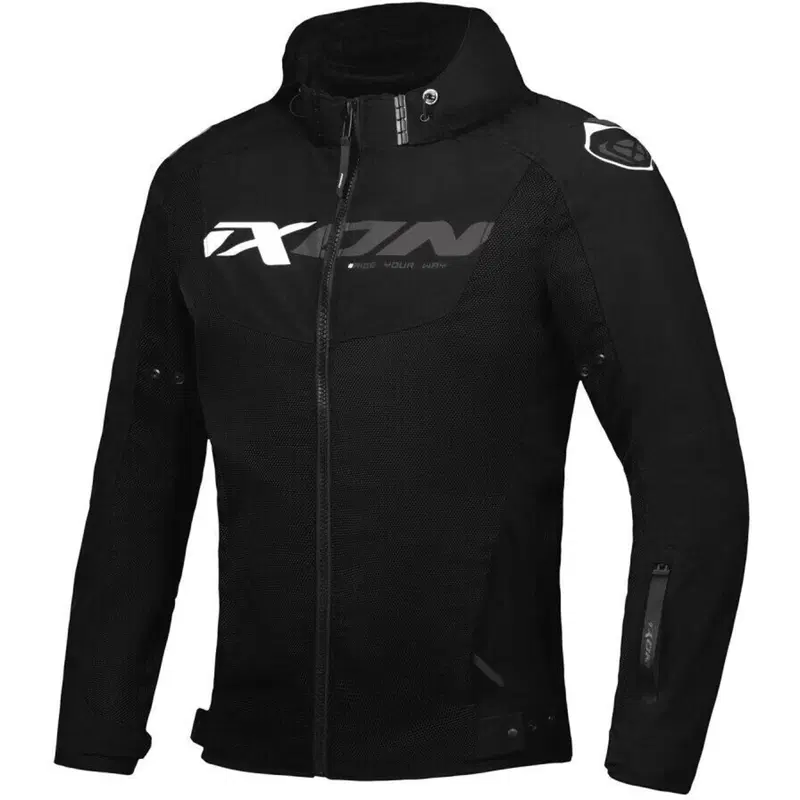 Giacca moto estiva Ixon FIERCE Nero Grigio Bianco