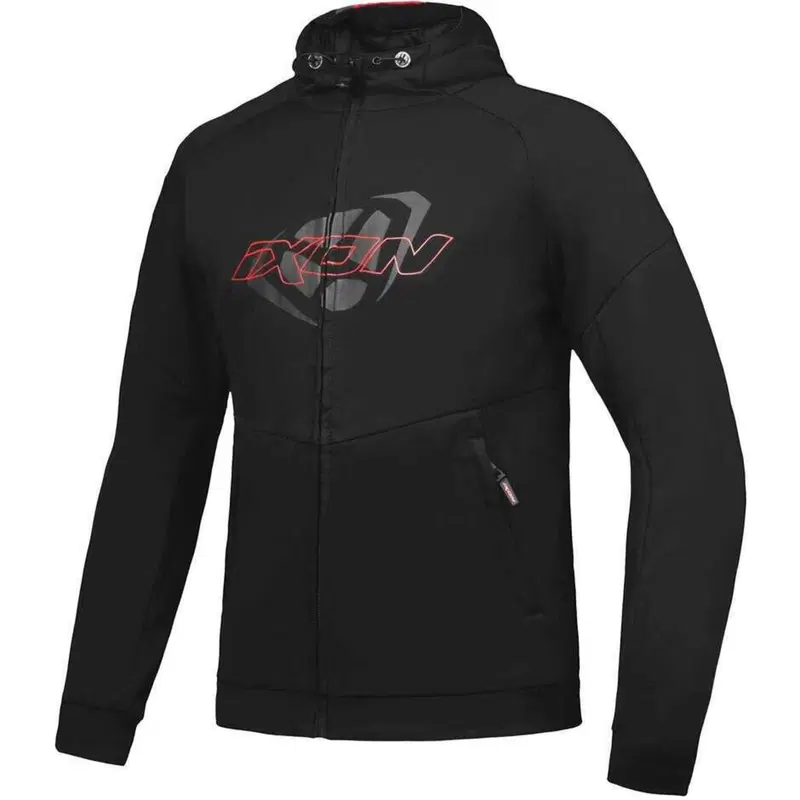 Felpa moto estiva Ixon TOUCHDOWN Nero Rosso