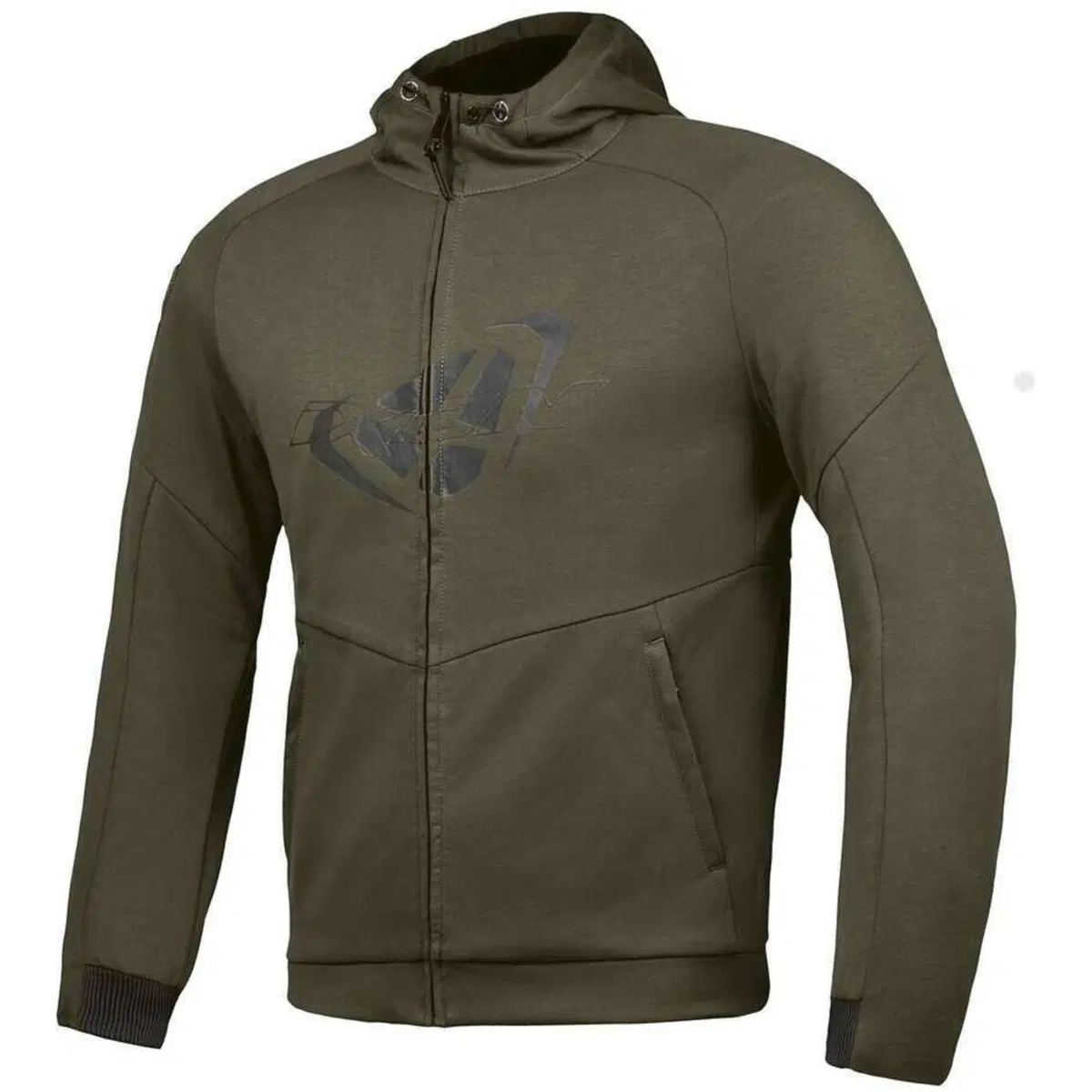 Felpa moto estiva Ixon TOUCHDOWN Verde kaki Nero