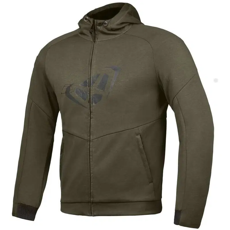 Felpa moto estiva Ixon TOUCHDOWN Verde kaki Nero