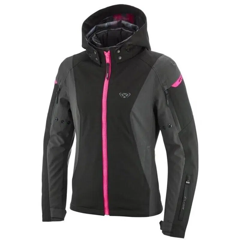 Giacca Moto Donna Ixon Burning Lady Antracite Nero