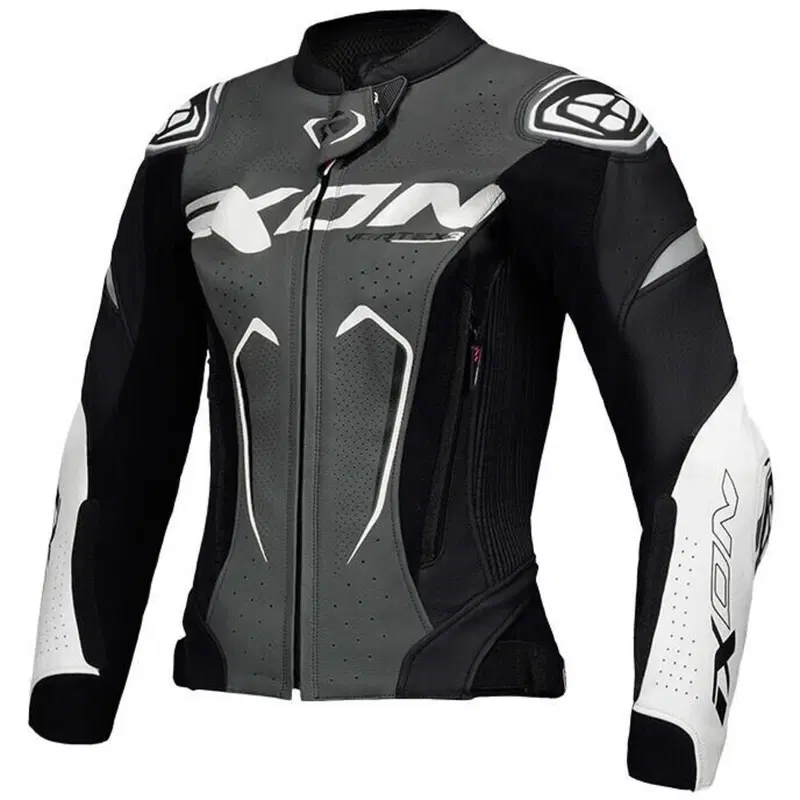 Giacca moto donna pelle Ixon Vortex 3 Nero Antraci