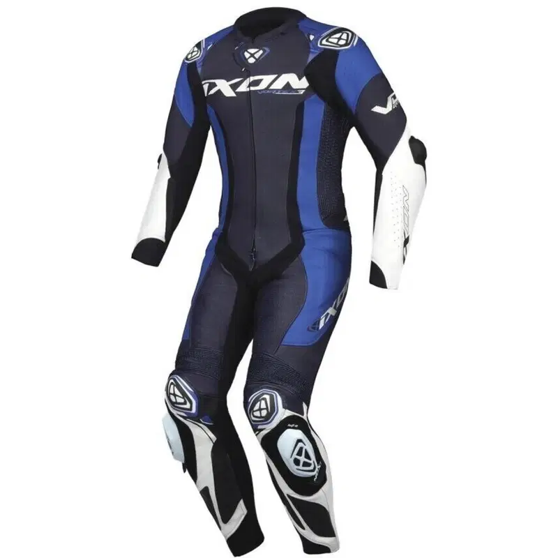 Tuta moto pelle intera Ixon VORTEX 3 Blu Bianco