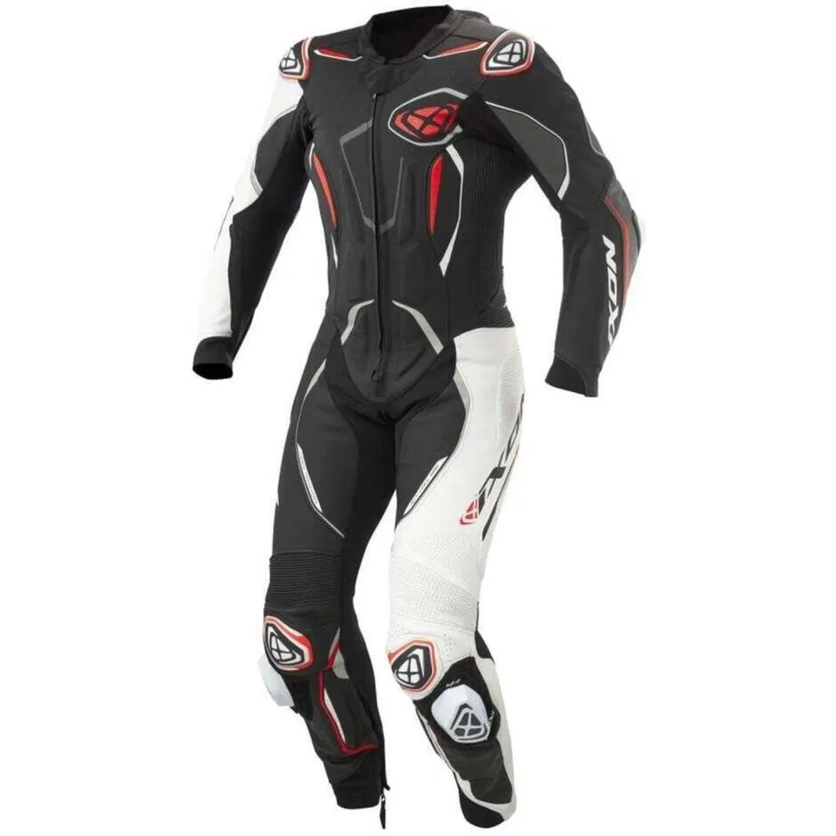 Tuta moto pelle intera Ixon DEMONIO Nero Bianco Ro