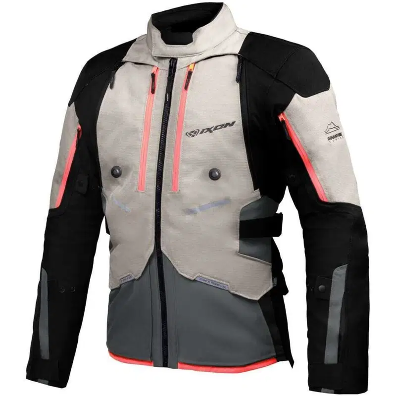 Giacca moto Ixon Vidar 3 strati Grigio Verde tatti