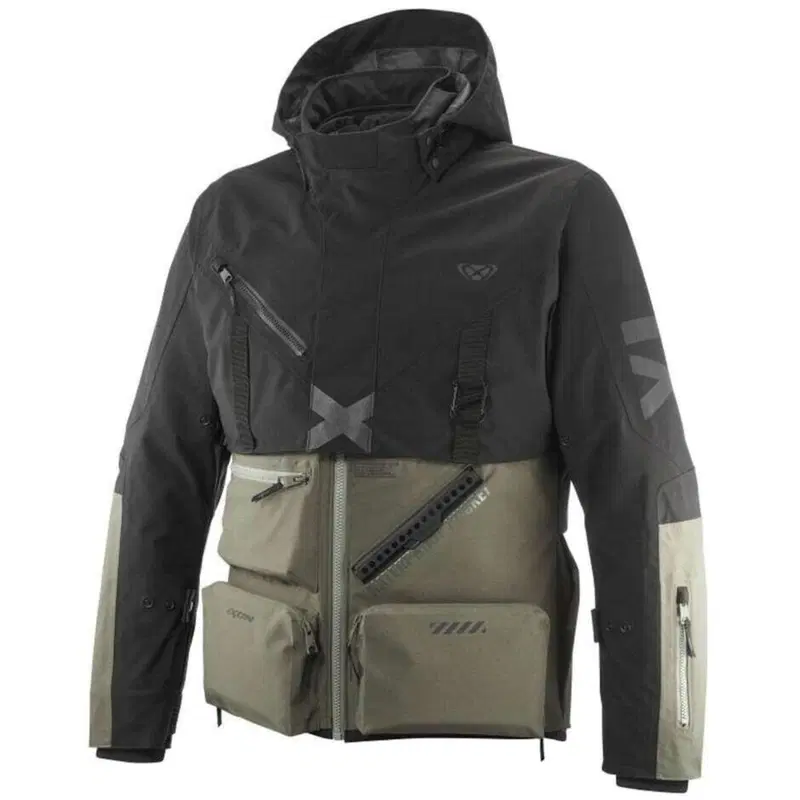 Giacca moto Ixon ETNA Kaki Nero