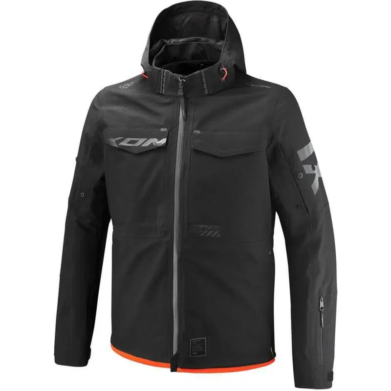 Giacca Moto Ixon Square Nero Rosso Vivo