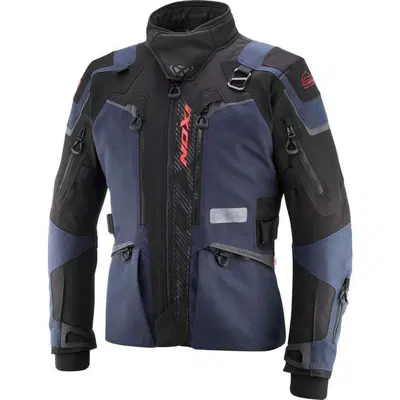 Giacca Moto Ixon Odin Navy Nero Rosso Vivo