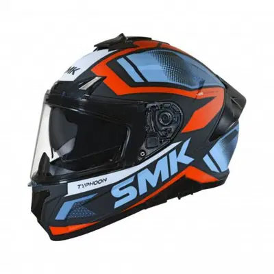 Casco integrale SMK TYPHOON THORN Nero Blu Arancio 