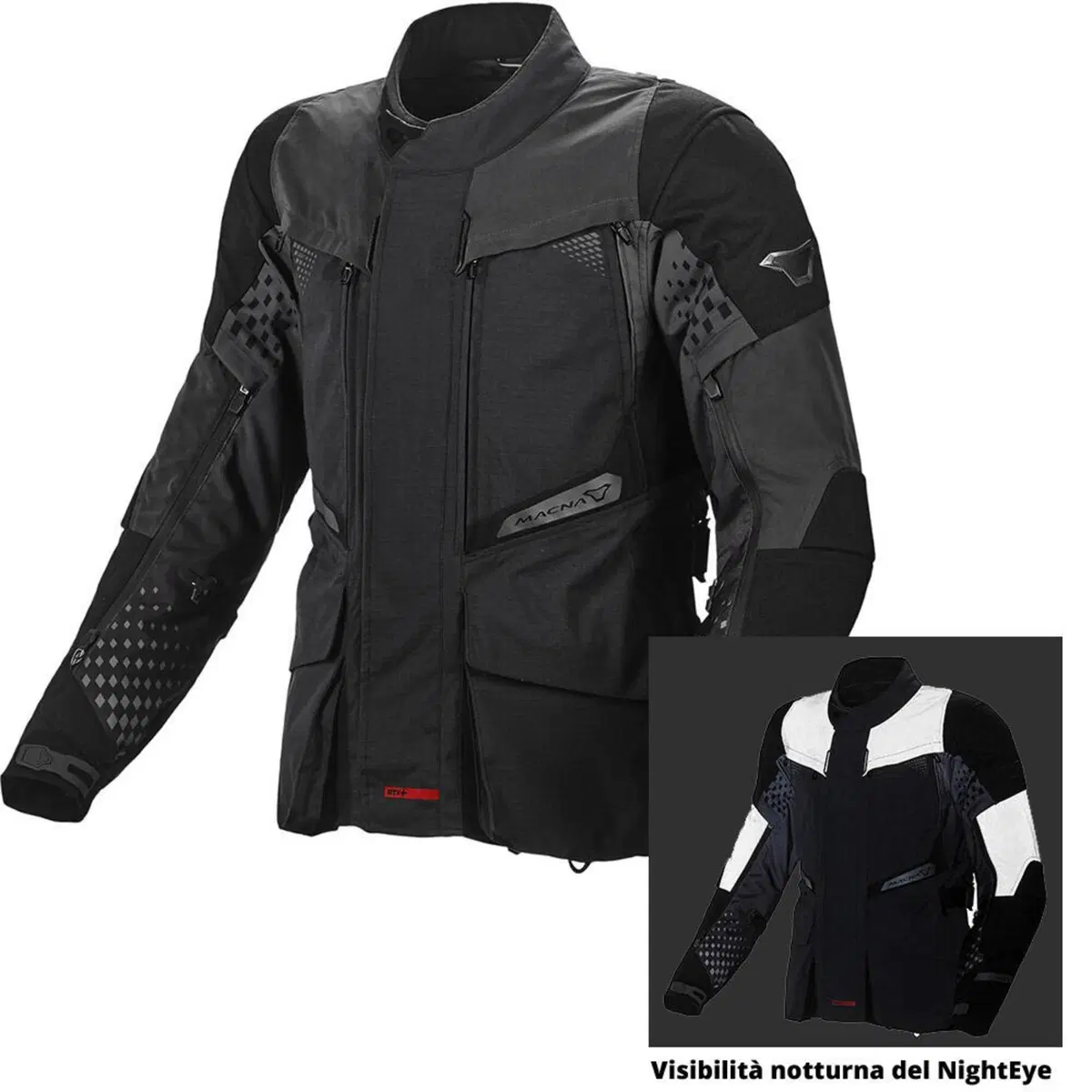 Giacca moto touring Macna Fusor WP 3 strati Nero