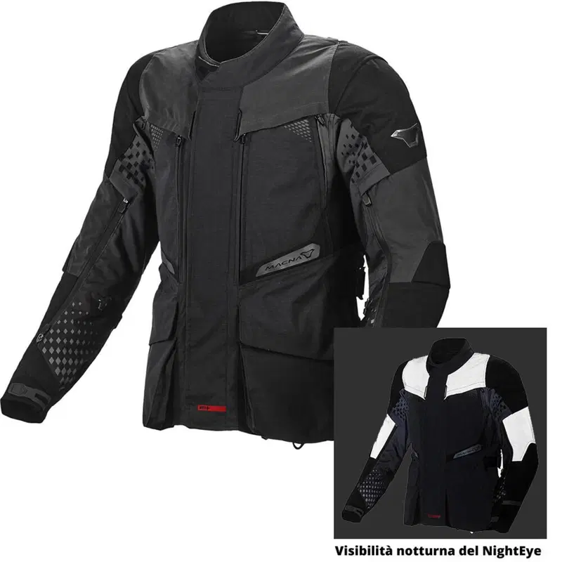 Giacca moto touring Macna Fusor WP 3 strati Nero