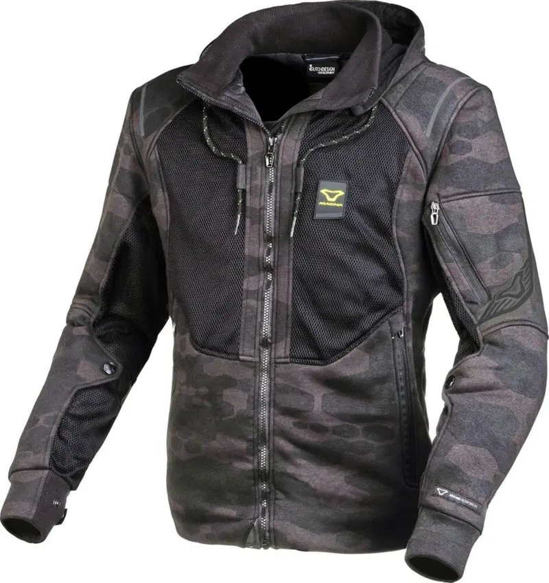 Giacca moto estiva Macna Breeze Nero Grigio Camo