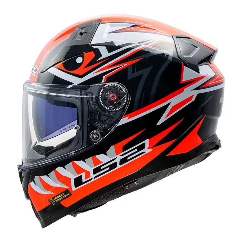 casco integrale LS2 Vector 2 in fibra nero rosso