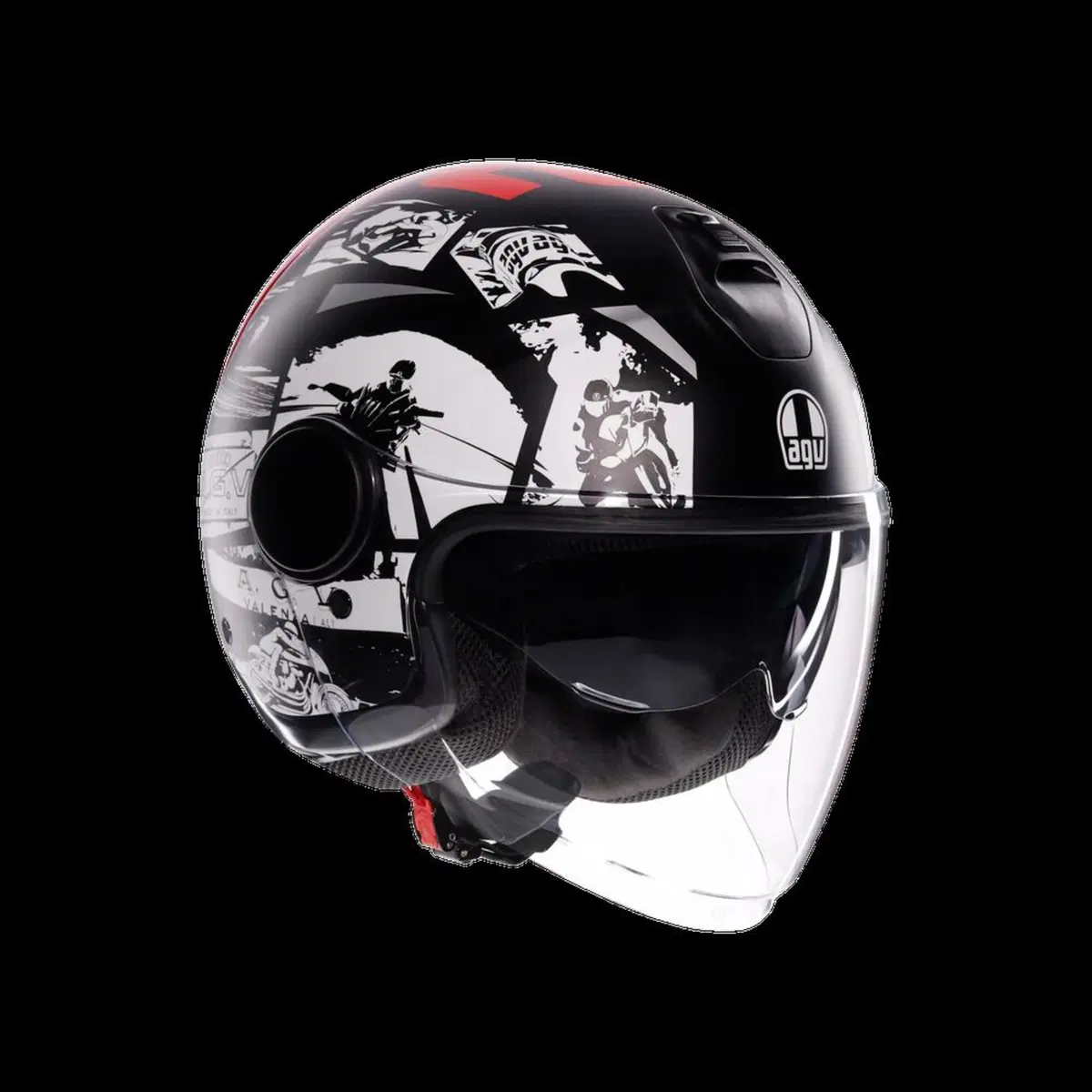 casco jet AGV ETERES HISTORY MATT nero bianco ross