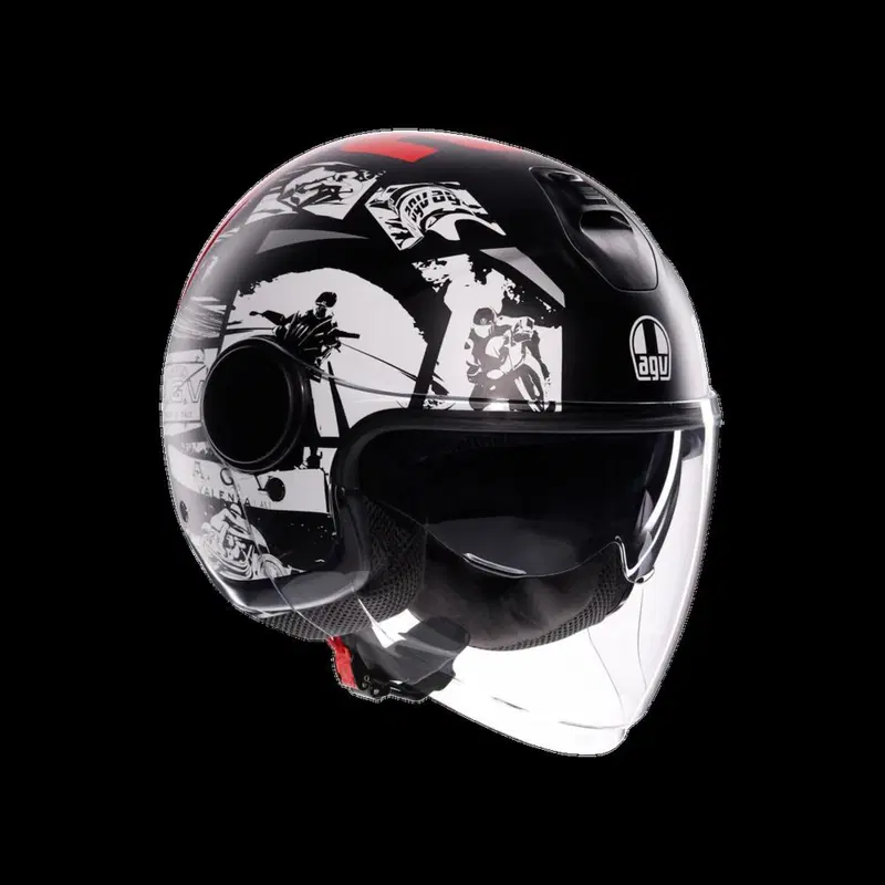 casco jet AGV ETERES HISTORY MATT nero bianco ross