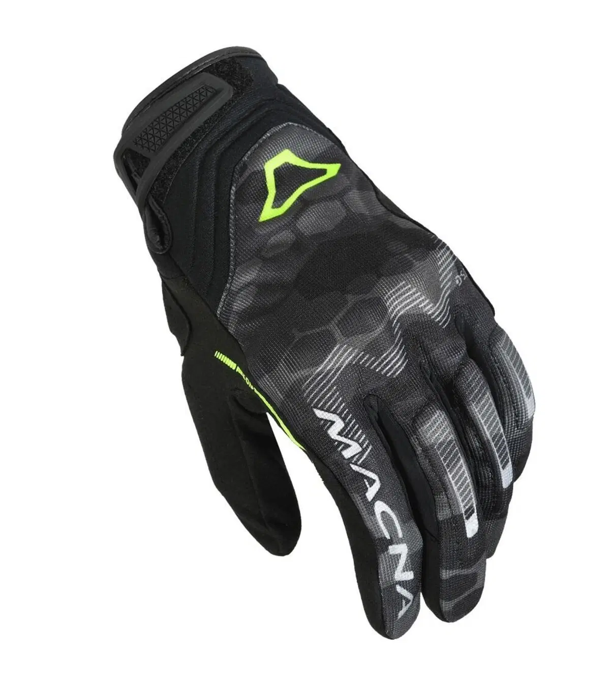 Guanti moto estivi Macna Recon Camo Grigio Giallo