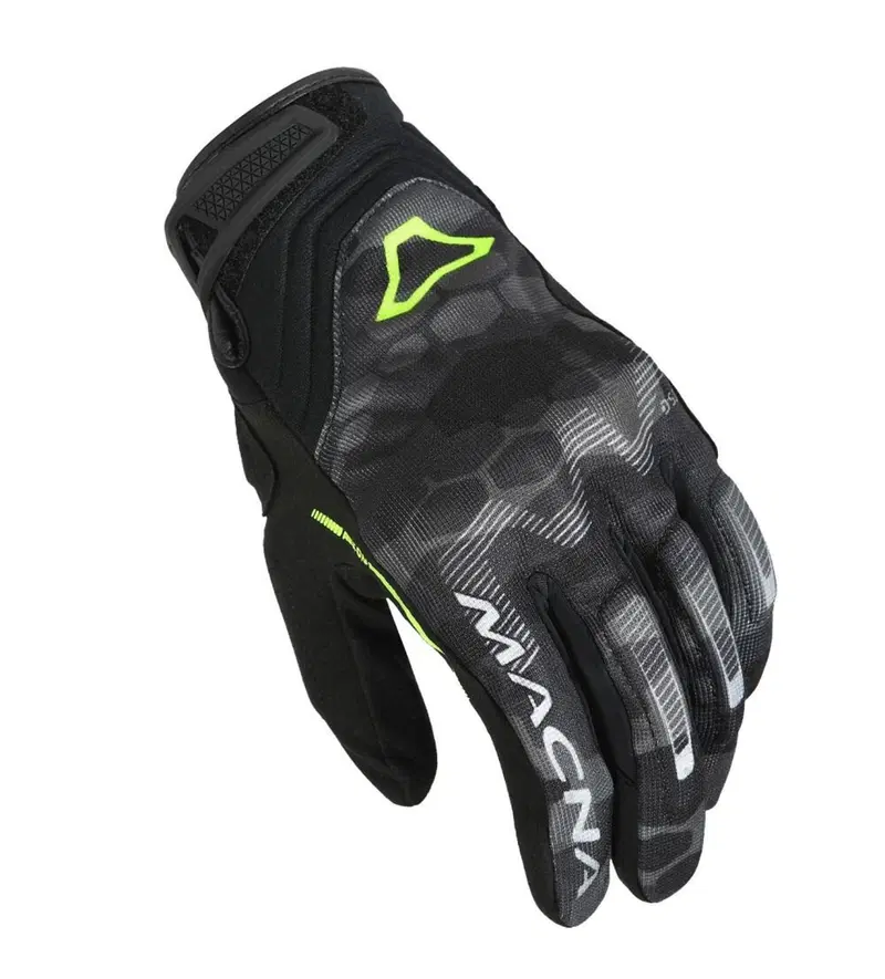 Guanti moto estivi Macna Recon Camo Grigio Giallo