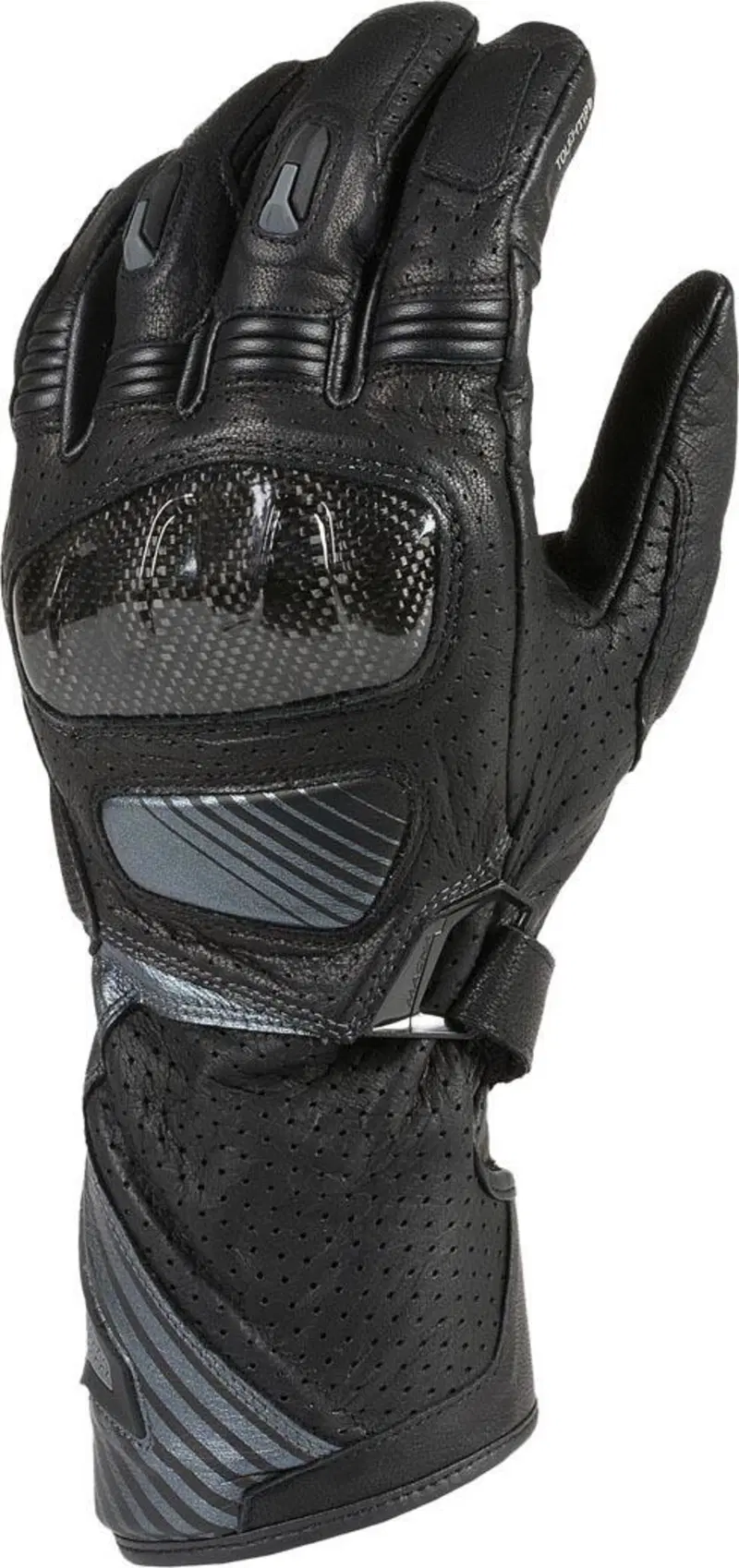 Guanti moto pelle racing estivi Macna Airpack Nero
