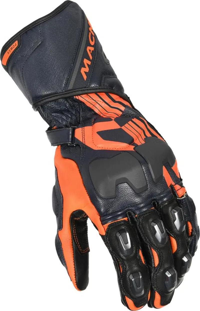 Guanti moto pelle racing Macna Power track Nero Ar