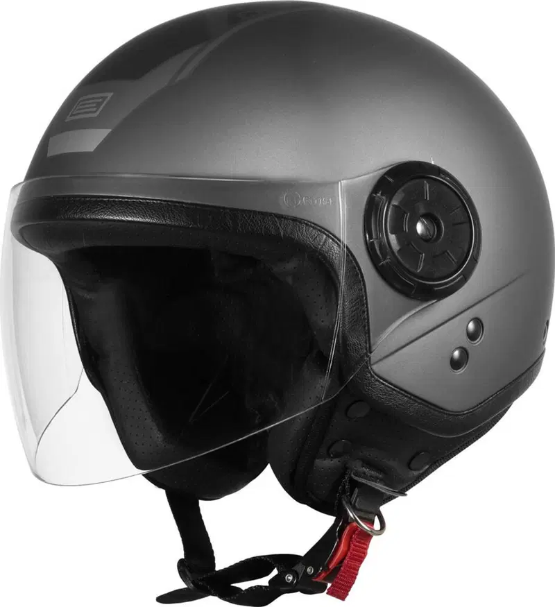 Casco jet Origine Neon Scoop Nero Titanio Opaco Or 