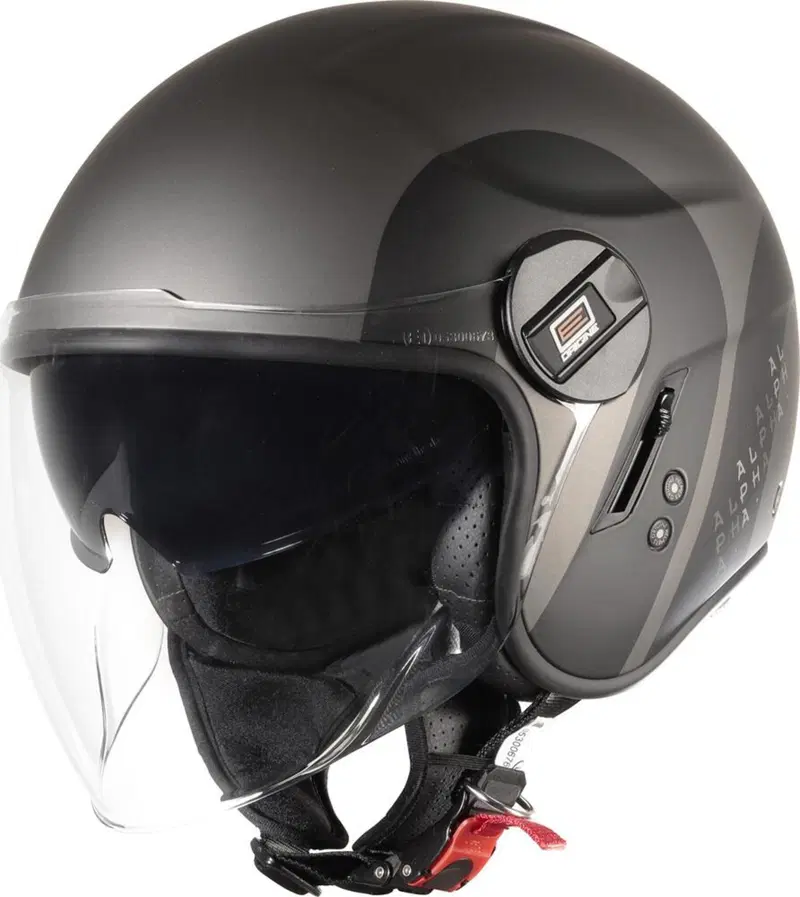 Casco jet Origine Alpha Track Nero Titanio Opaco O 