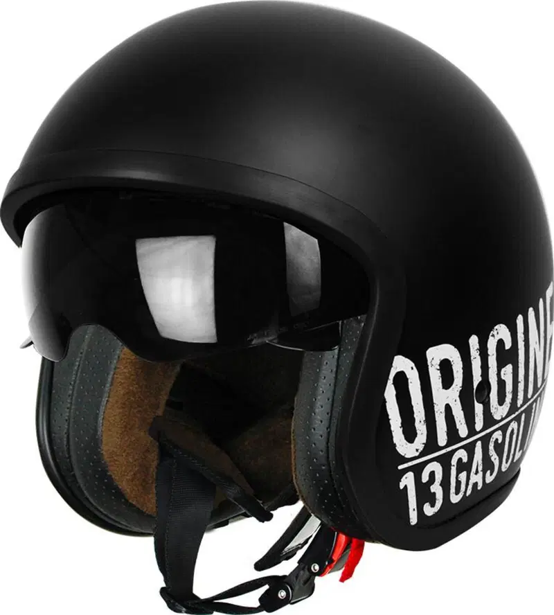 Casco jet Origine Sprint Gasoline 13 Nero Opaco Or 