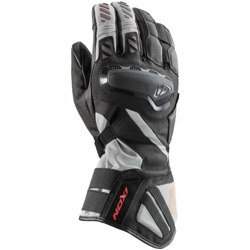 Guanti Moto Ixon MS Drakkar Nero Grigio Rosso