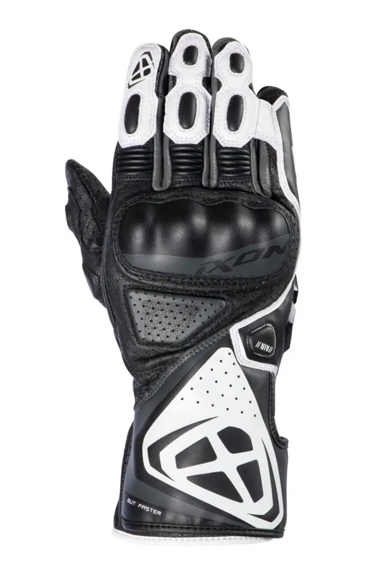 Guanti moto pelle estivi Ixon GP5 AIR Nero Bianco