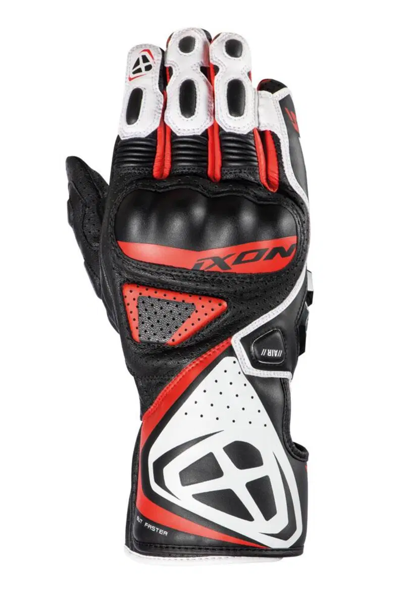 Guanti moto pelle estivi Ixon GP5 AIR Nero Bianco