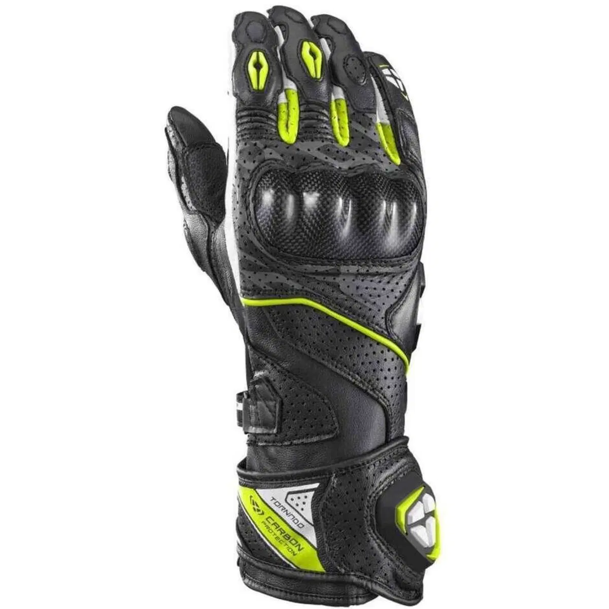 Guanti moto pelle estivi Ixon TORNADO AIR Nero Bia